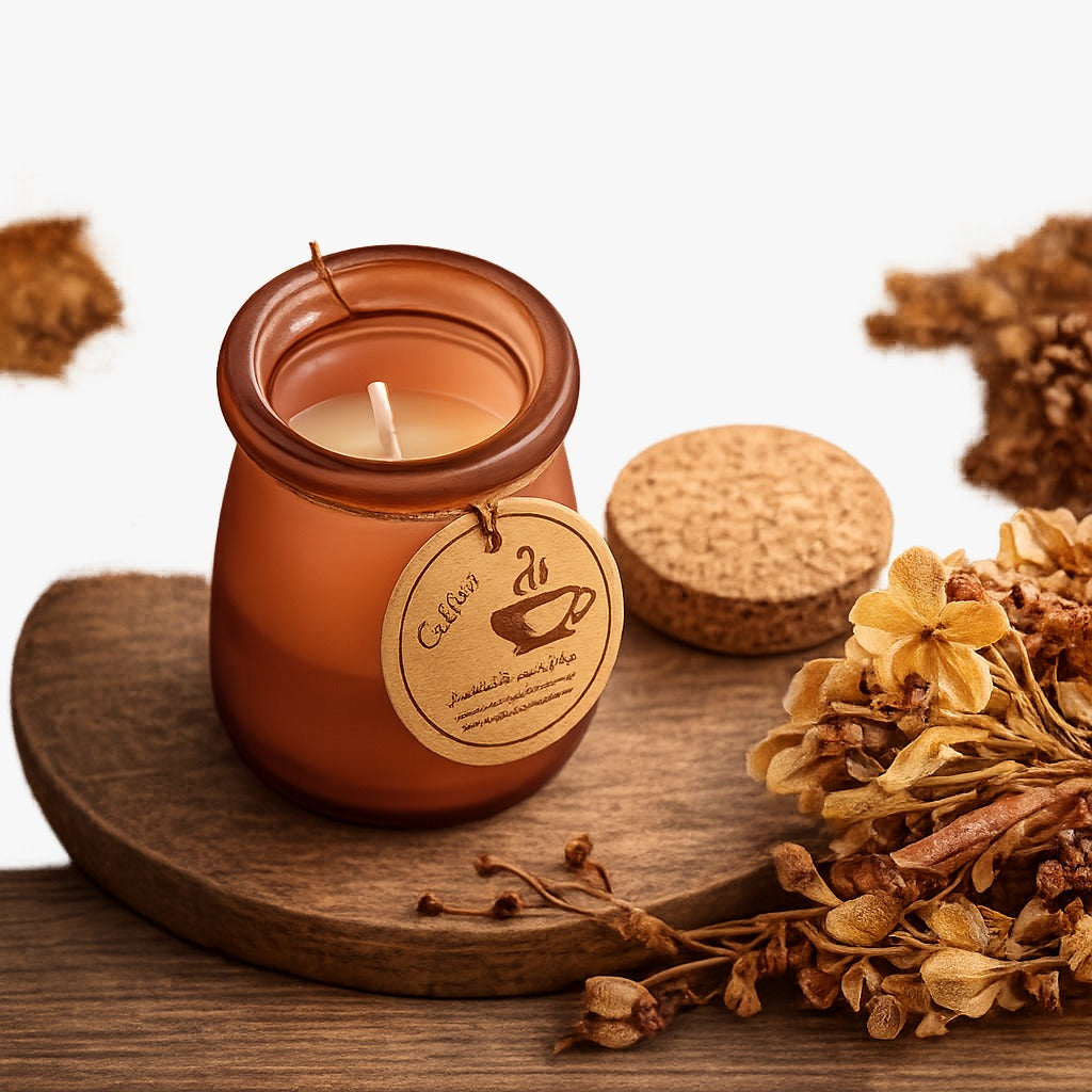 Hand-Poured Scented Soy Candles with Cork Lids (Coffee & Vanilla)