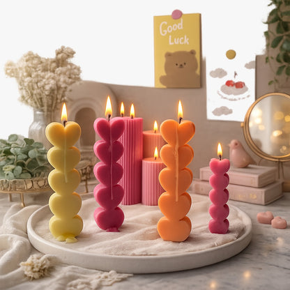 Dil-se-Dil Heart Stack Pillar Candles