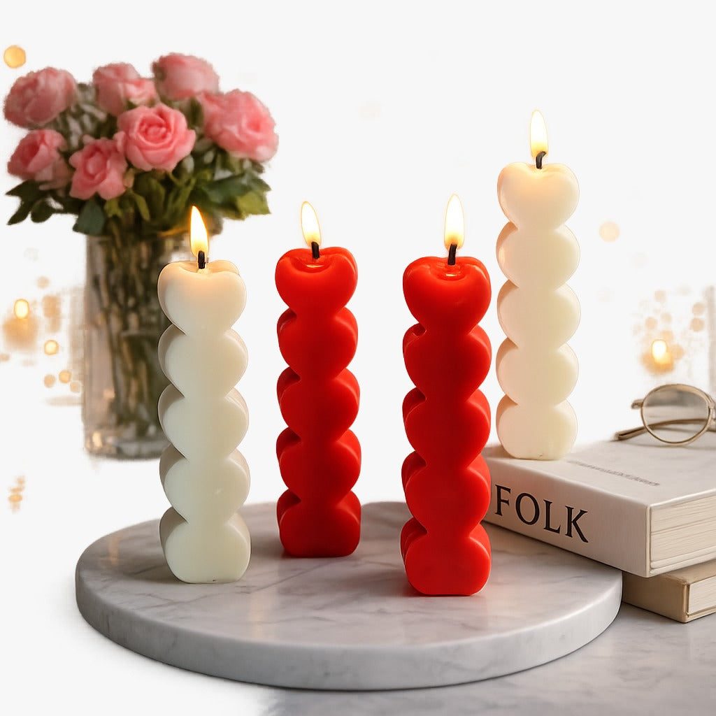 Dil-se-Dil Heart Stack Pillar Candles
