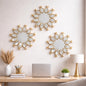 Noor-e-Haram Royal Gold Sunburst Wall Mirror Set
