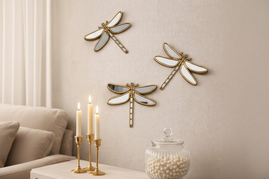 Zarrin Titli Dragonfly Wall Mirror Set