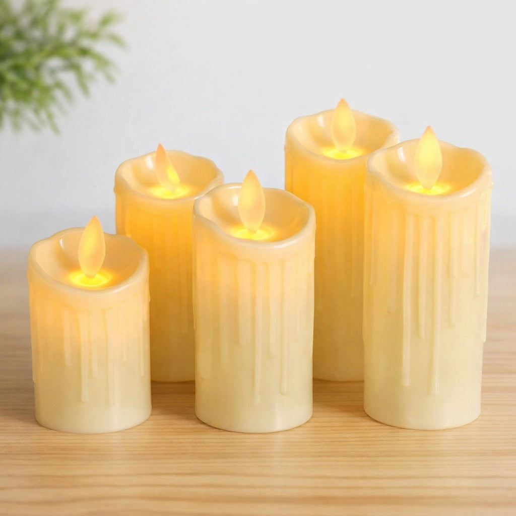 Noor Classic Melted-Wax LED Flameless Candles