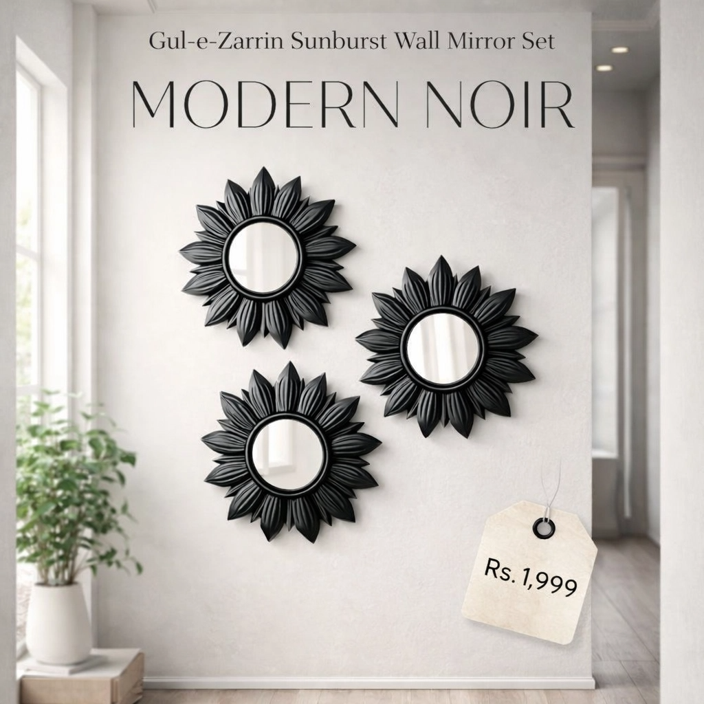 Gul-e-Zarrin Sunburst Wall Mirror Se